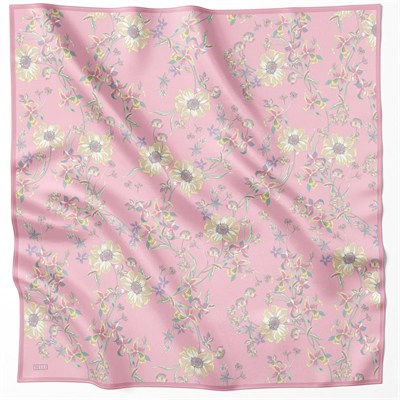 Belli İpek Eşarp - 4210-86 Pembe Twill Twill