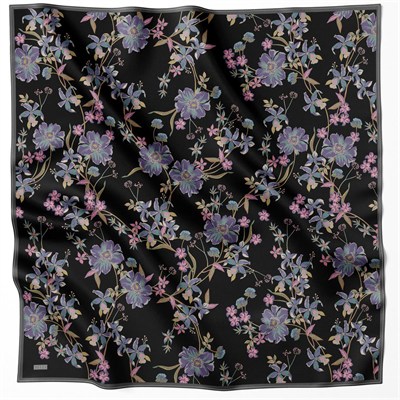 Belli İpek Eşarp - 4210-88 Siyah Twill Twill