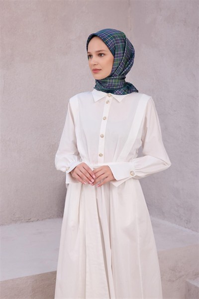 Belli Twill İpek Eşarp - 4218-50 Yeşil