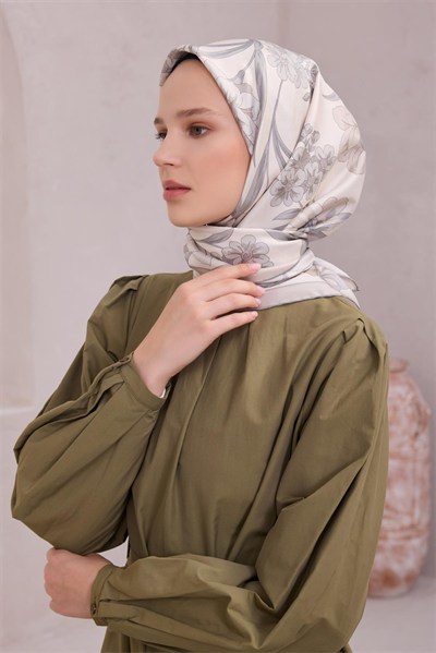 Belli Twill İpek Eşarp - 4219-59 Taş