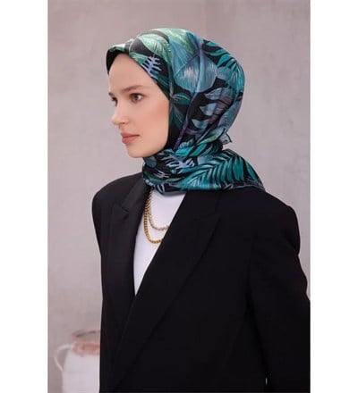 Belli Twill İpek Eşarp - 4225-80 Siyah