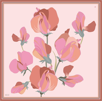 Belli İpek Eşarp - 4303-55 Pembe Twill