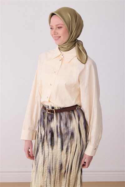 Belli Twill İpek Eşarp - 4305-80 Haki