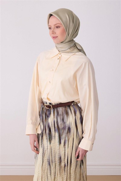 Belli Twill İpek Eşarp - 4305-82 Bej