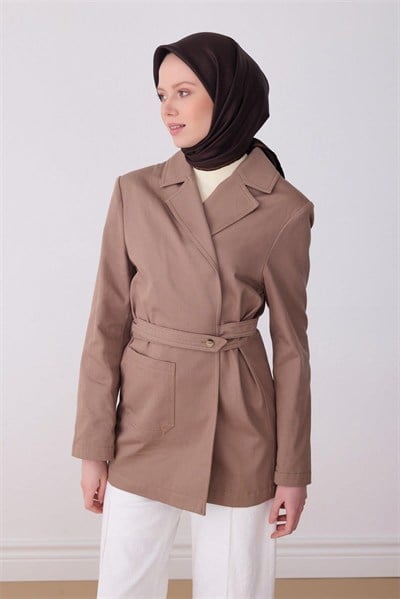 Belli Twill İpek Eşarp - 4305-83 Acı Kahve