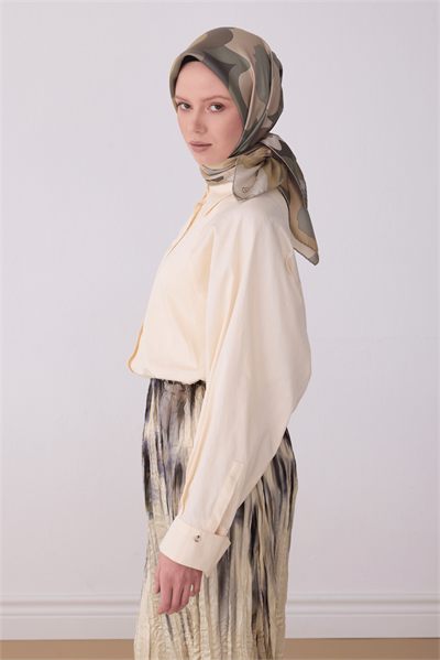 Belli İpek Eşarp - 4306-36 Yeşil Twill