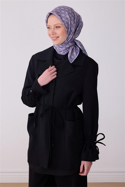 Belli Twill İpek Eşarp - 4308-35 Lila