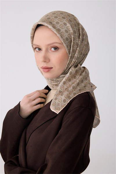 Belli Twill İpek Eşarp - 4308-54 Taş