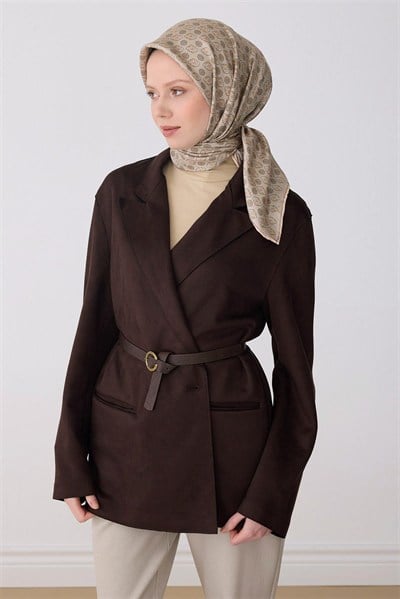 Belli Twill İpek Eşarp - 4308-54 Taş