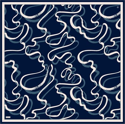 Belli Twill İpek Eşarp - 4309-34 Lacivert