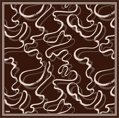 Belli İpek Eşarp - 4309-38 Kahverengi Twill
