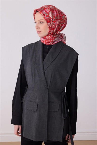 Belli İpek Eşarp - 4314-09 Kırmızı Twill