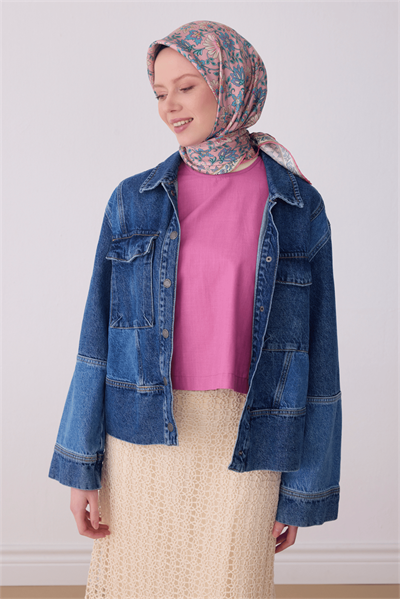 Belli İpek Eşarp - 4314-81 Pembe Twill