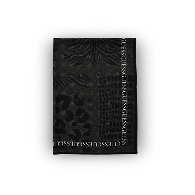 Guess Pamuk İpek Şal - Leopar Desenli - 5742 - Haki