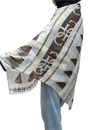 Guess Omuz Eşarp - 5756 - Bej Kahverengi