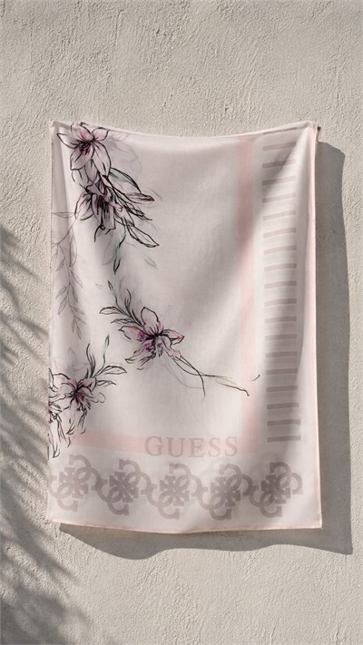 Guess Pamuk İpek Şal - 5736 - Ekru Pudra