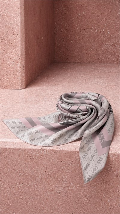 Guess Twill İpek Eşarp - 5729 - Pudra Pembe