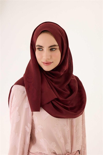 Imannoor Ferah Tensel Şal - Güneş Doğarken - Bordo