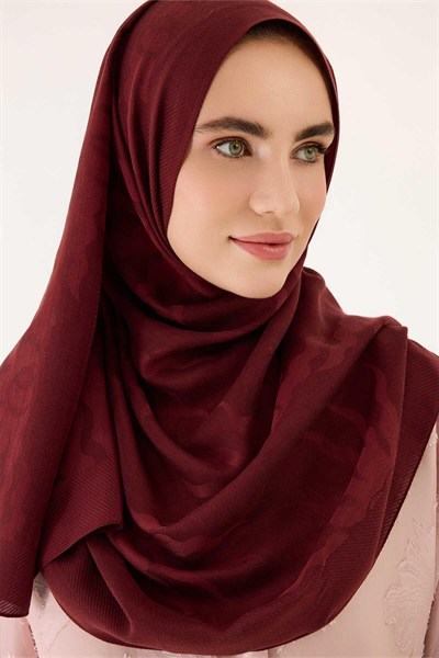 Imannoor Ferah Tensel Şal - Güneş Doğarken - Bordo
