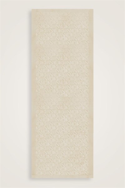 Imannoor Floş Pamuk Şal - Monogram Shiny - Bal Beji