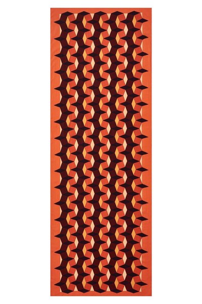 Imannoor Floş Viskon Şal - Zigzag Desen - Taba