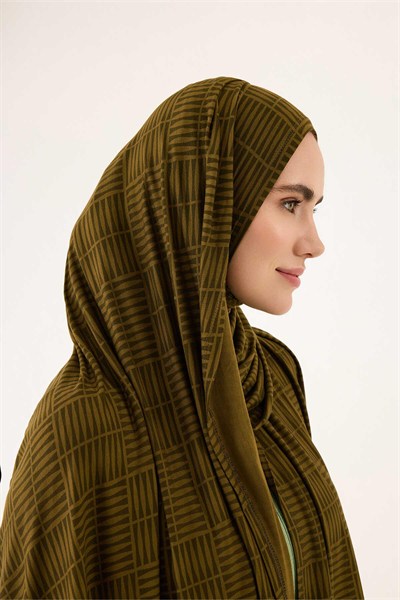 Imannoor Supreme Şal - Duble I - Haki