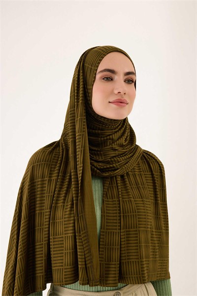 Imannoor Supreme Şal - Duble I - Haki