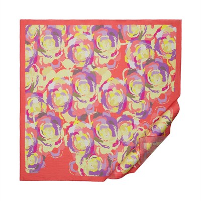 İpekevi Desenli Tensoft Eşarp - Duygusal Çiçekler Desenli - Nar Çiçeği