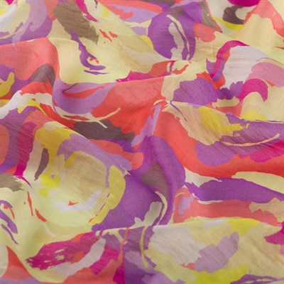 İpekevi Desenli Tensoft Eşarp - Duygusal Çiçekler Desenli - Nar Çiçeği