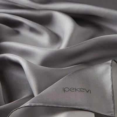 İpekevi Düz Twill İpek Eşarp -  Koyu Gümüş