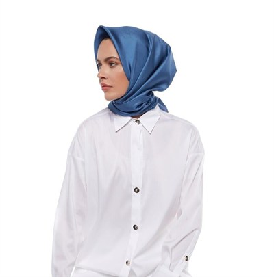 İpekevi Düz Twill İpek Eşarp - İndigo
