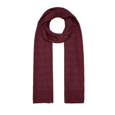 İpekevi Kazayağı Desenli Monogram Şal - Bordo