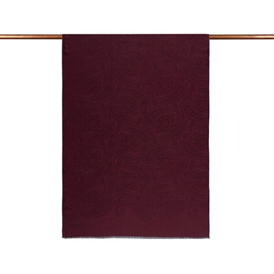 İpekevi Monogram Şal - Gökgülü Desenli - Bordo