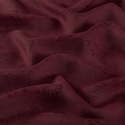 İpekevi Monogram Şal - Gökgülü Desenli - Bordo