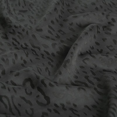 İpekevi Monogram Şal - Leopar Desenli - Füme