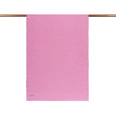 İpekevi Monogram Şal - Leopar Desenli - Şeker Pembe