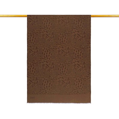 İpekevi Monogram Şal - Vahra Desenli - Acı Kahve