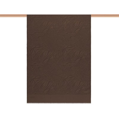 İpekevi Monogram Şal - Zebra Desenli - Acı Kahve