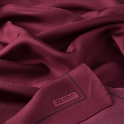 İpekevi Twill İpek Eşarp - Çerçeve - Bordo