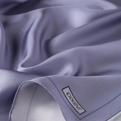 İpekevi Twill İpek Eşarp - Çerçeve - Metalik Mavi