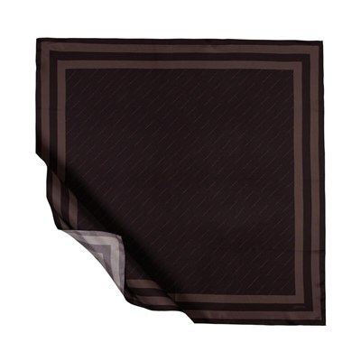İpekevi Twill İpek Eşarp - Çizgili Signature - Acı Kahve