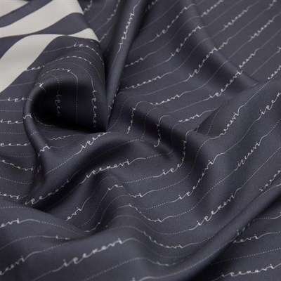 İpekevi Twill İpek Eşarp - Çizgili Signature - Açık Füme