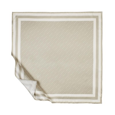 İpekevi Twill İpek Eşarp - Çizgili Signature - Nil Yeşili