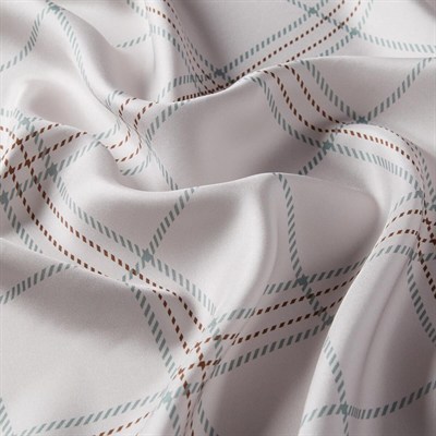 İpekevi Twill İpek Eşarp - Highlander Ekose Desenli - Vizon