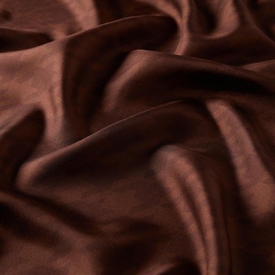 İpekevi Twill İpek Eşarp - Kaz Ayağı Desenli - Acı Kahve