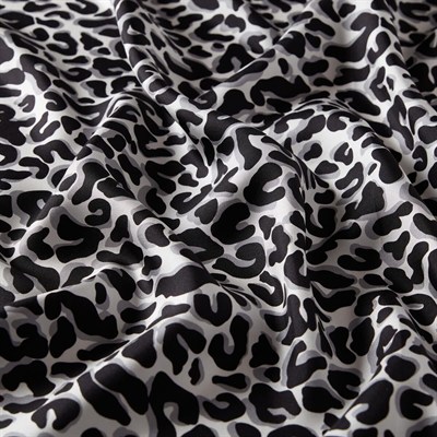 İpekevi Twill İpek Eşarp - Leopar Desenli - Siyah
