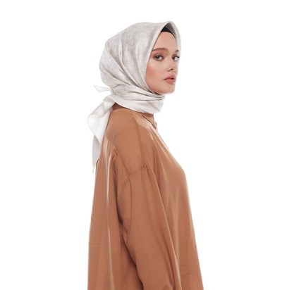 İpekevi Twill İpek Eşarp - Mini Seljuk - Krem