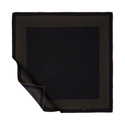 İpekevi Twill İpek Eşarp - Prive - Siyah Gold