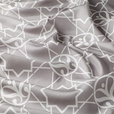 İpekevi Twill İpek Eşarp - Seljuk Monogram - Gri