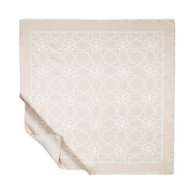 İpekevi Twill İpek Eşarp - Seljuk Monogram - Açık Fondöten